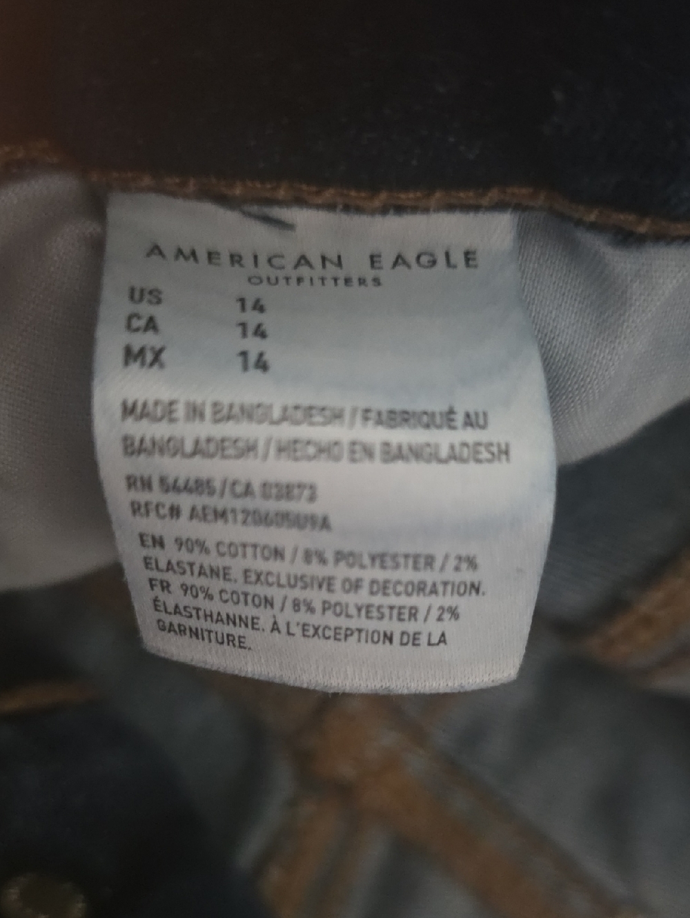 American Eagle Outfitters Dark Blue Distressed Denim Jean Shorts - Picture 2 of 5